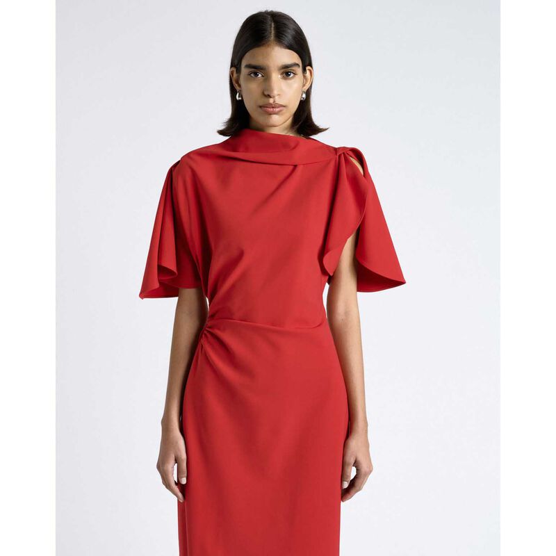 Cue Crepe Draped Neck Midi Dress image number 3